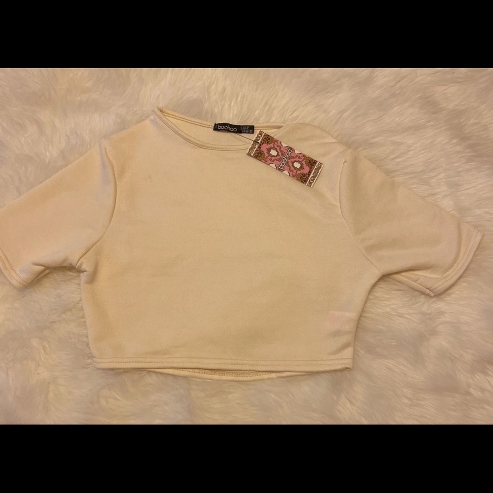 Cream Crop Sweater Top